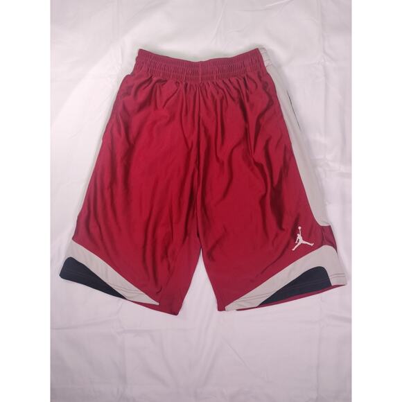 Vintage Nike Air Jordan Mens Vision Court Dazzle Shorts Size Med BlK Red White - Picture 1 of 14